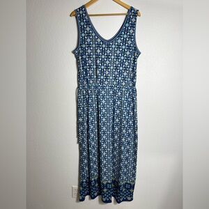Max studio blue yellow floral maxi dress‎ XL